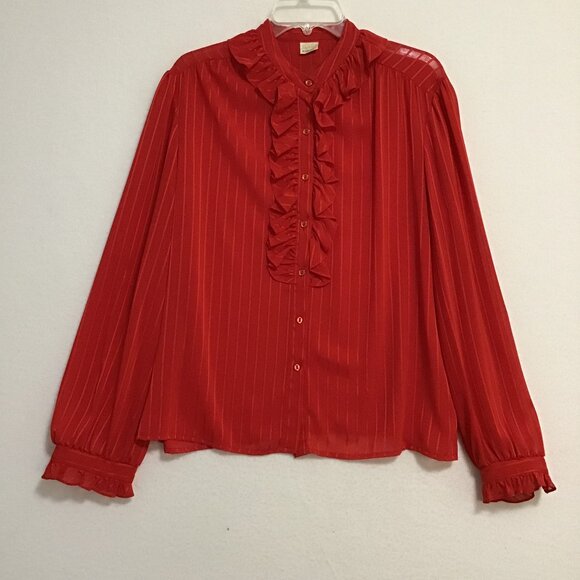Vintage Style Rite Blouse Co Ruffled Blouse Size L - Picture 1 of 11